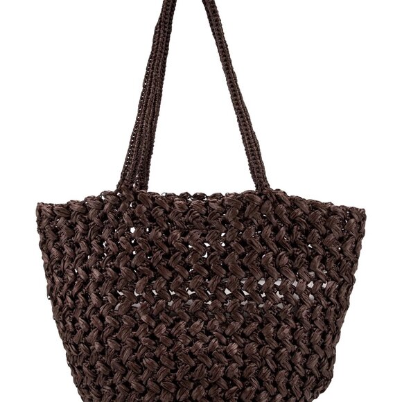 The Row Estelle Raffia Bag in Espresso - Picture 3 of 6